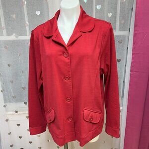 #155 Additions by Chico's Red Button-Down Dress Shirt Size 3 (16)